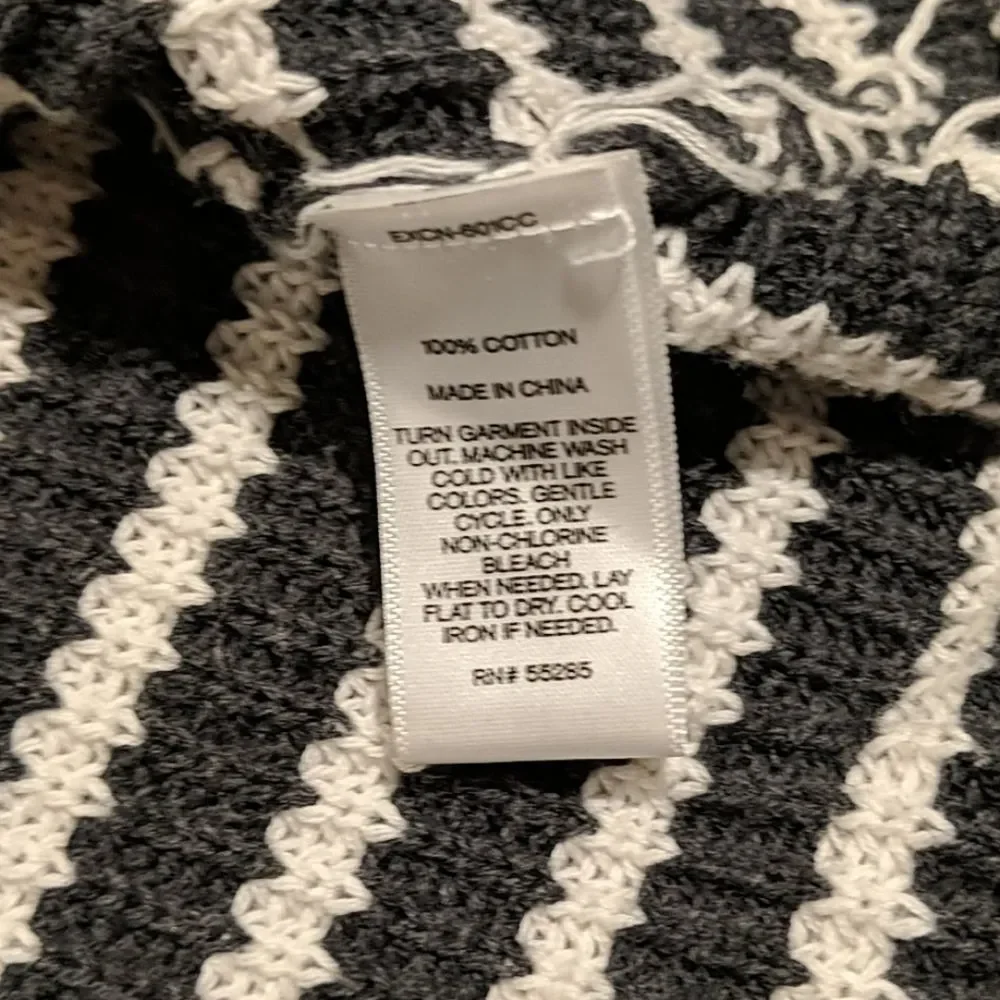 Express Gray and White Striped Slouch Sweater - Picture 8 of 10